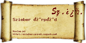 Szieber Árpád névjegykártya